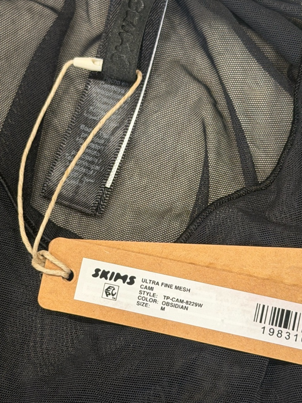 SKIMS Black Sheer Spaghetti-Strap Camisole - Picture 2 of 3